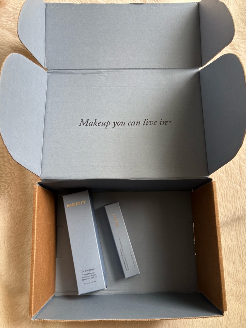 MERIT The Uniform 24 Tinted
Mineral Sunscreen SPF 45 & The Minimalist in Silk